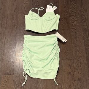 Zara mint green bustier skirt set XS/Small